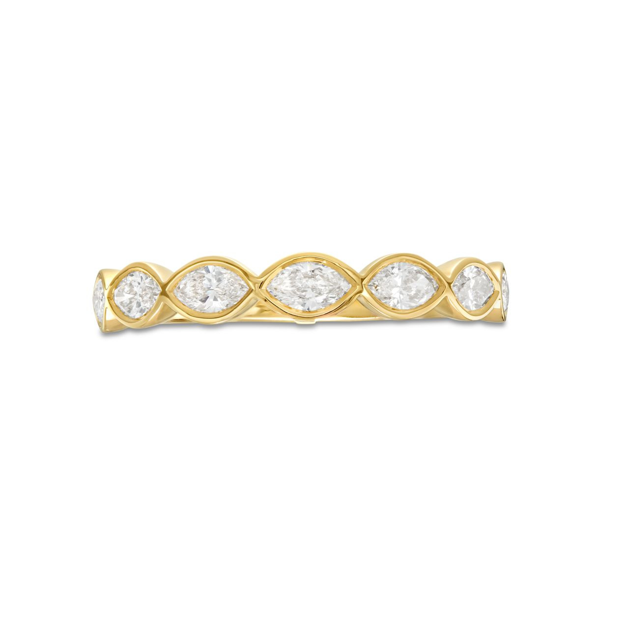 A. Jaffe Bezel Marquise Diamond Wedding Band