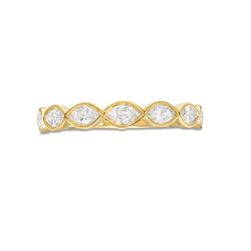 A. Jaffe Bezel Marquise Diamond Wedding Band In Yellow Gold 14K
