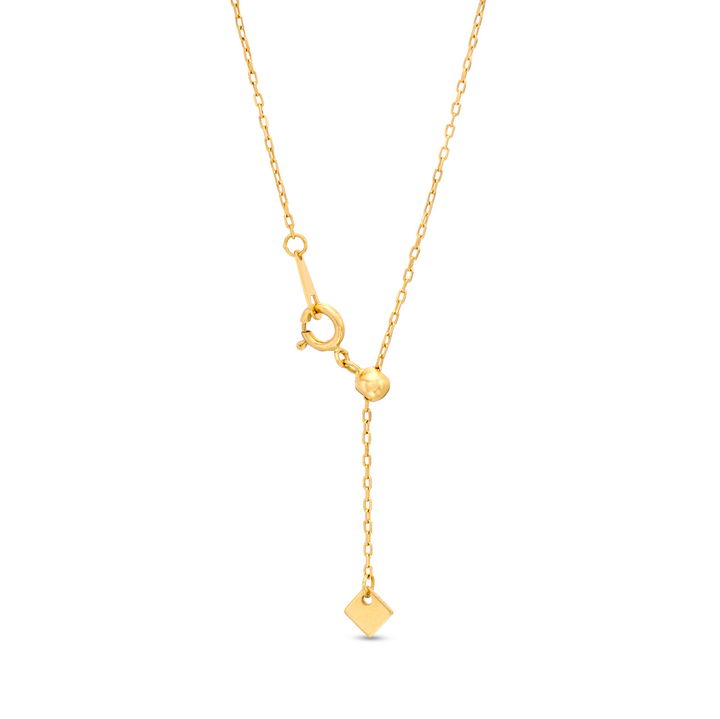 Yellow Gold 18K Marquise Diamond Floating Station Necklace