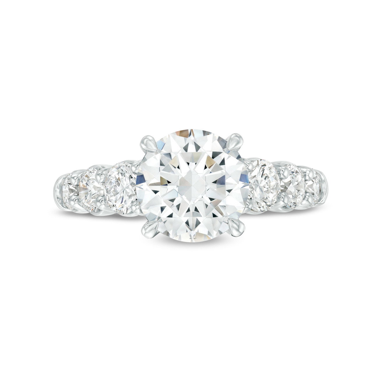 A. Jaffe Graduated Round Diamond Engagement Setting