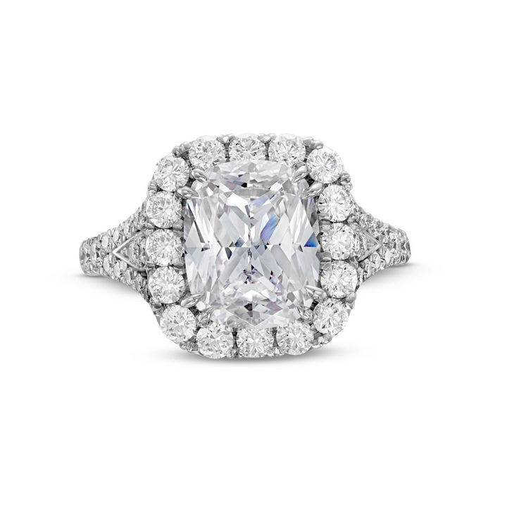 White Gold 18K Halo Split Shank Engagement Setting by C. Gonshor