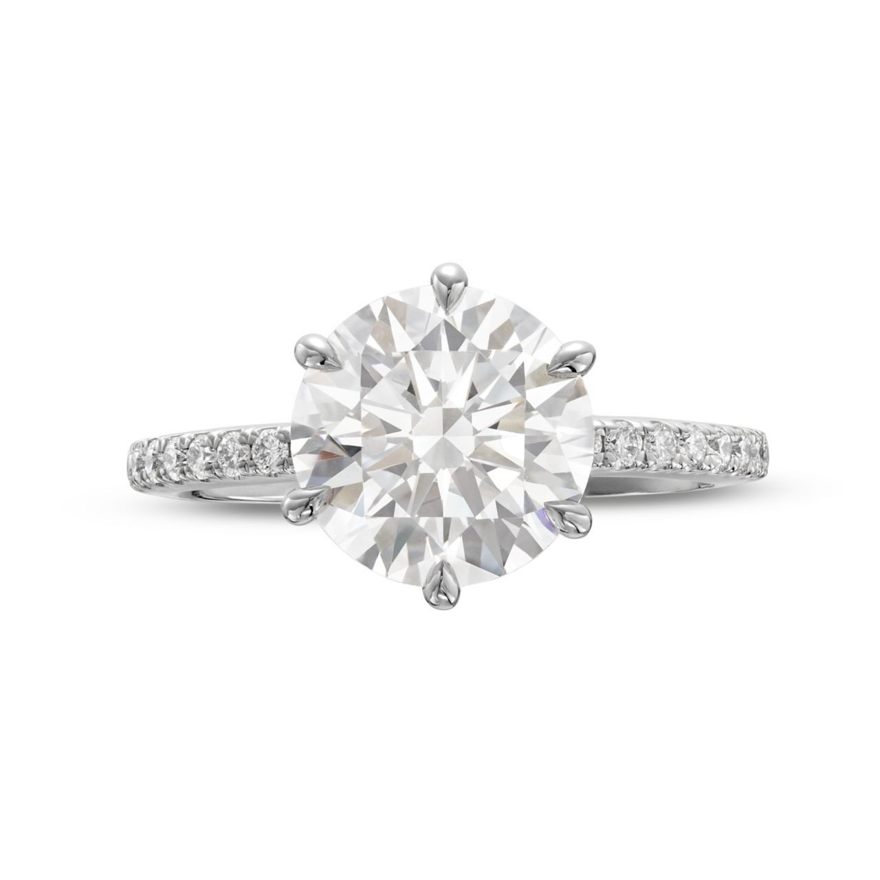 Six Prong Hidden Detail Diamond Engagement Setting by C. Gonshor 0