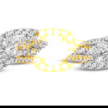 Cushion Halo Three Row Engagement Setting by C. Gonshor