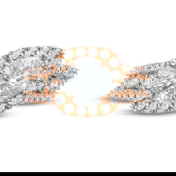Cushion Halo Three Row Engagement Setting by C. Gonshor