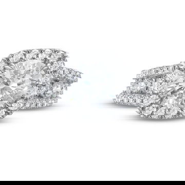 Cushion Halo Three Row Engagement Setting by C. Gonshor