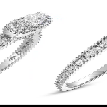 Cushion Halo Three Row Engagement Setting by C. Gonshor