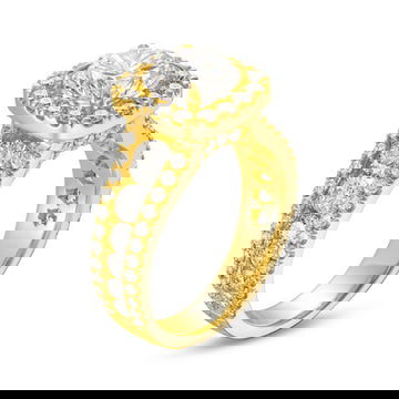 Cushion Halo Three Row Engagement Setting by C. Gonshor