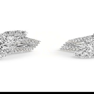 Round Brilliant Diamond Halo Split Engagement Ring