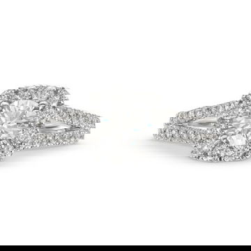 Round Brilliant Diamond Halo Split Engagement Ring