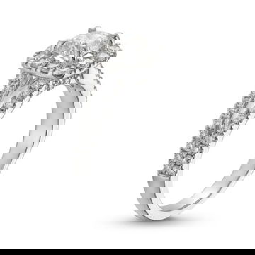 Round Brilliant Diamond Halo Split Engagement Ring