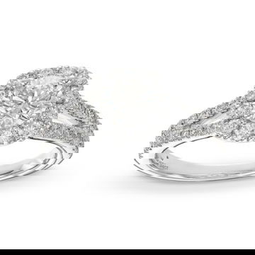 Round Brilliant Diamond Halo Split Engagement Ring