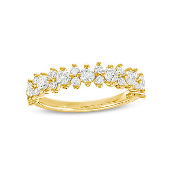 A. Jaffe Alternating Size Diamond Wedding Band In Yellow Gold 14K