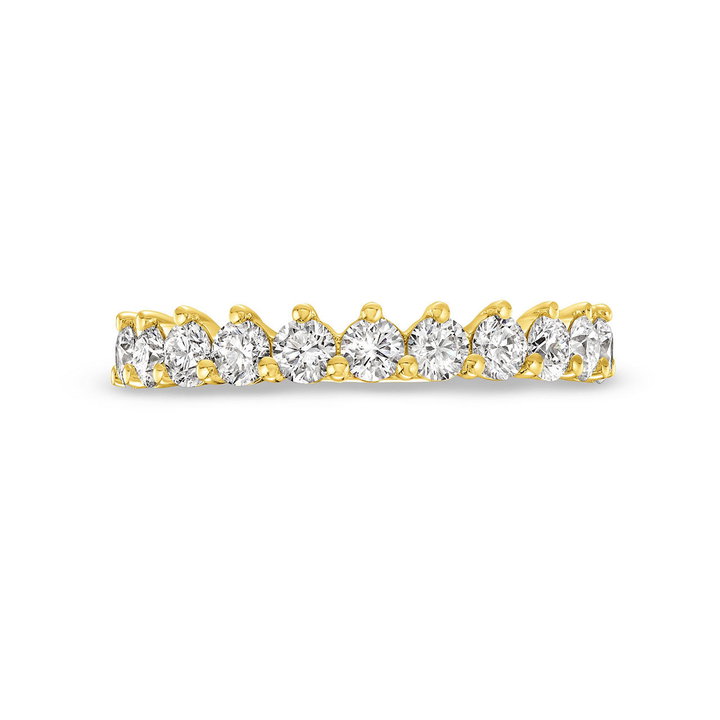 A. Jaffe Three Prong Diamond Wedding Band In Yellow Gold 14K