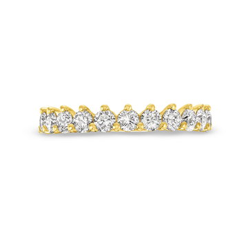 A. Jaffe Three Prong Diamond Wedding Band In Yellow Gold 14K