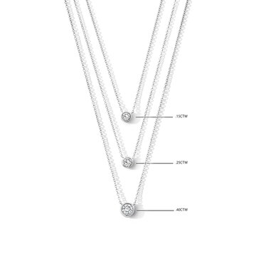 Solitaire Bezel Diamond Pendant Necklace In Yellow Gold 14K