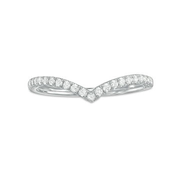 Contour Diamond Wedding Band In White Gold 14K