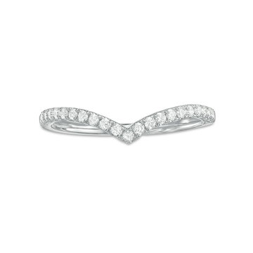 Contour Diamond Wedding Band In White Gold 14K