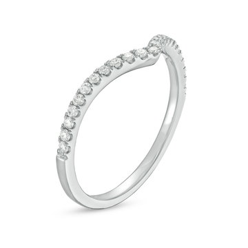 Contour Diamond Wedding Band In White Gold 14K
