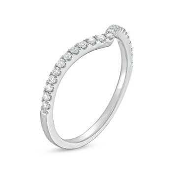 Contour Diamond Wedding Band In White Gold 14K