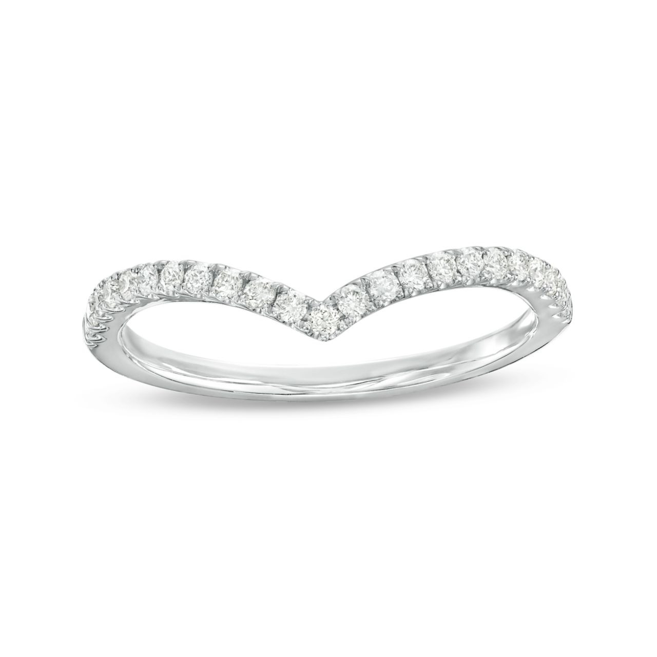 Contour Diamond Wedding Band In White Gold 14K 2