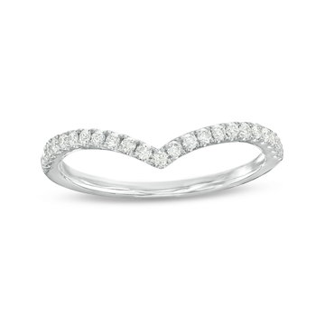 Contour Diamond Wedding Band In White Gold 14K