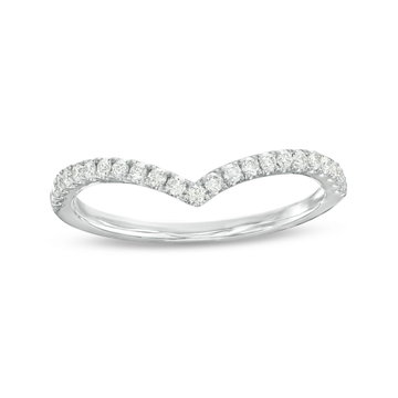 Contour Diamond Wedding Band In White Gold 14K