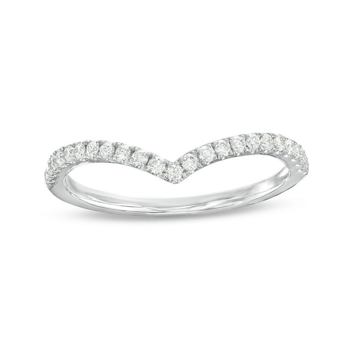 Contour Diamond Wedding Band In White Gold 14K