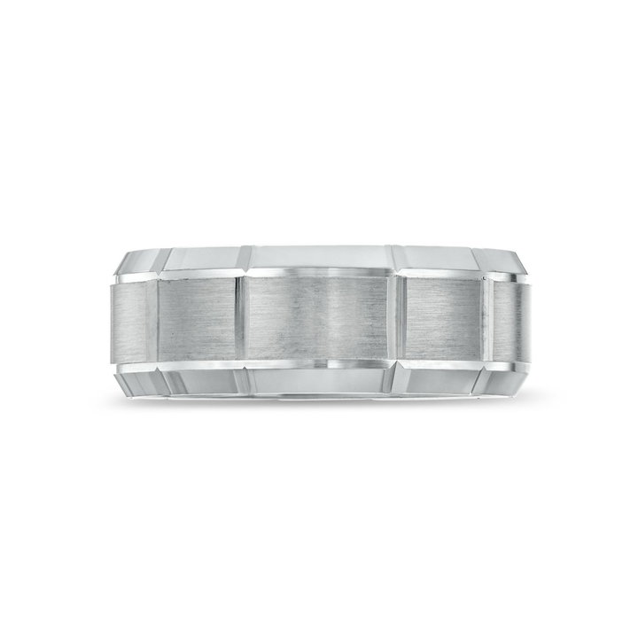 Simon G. Bevel Carved 8mm Wedding Band In Platinum