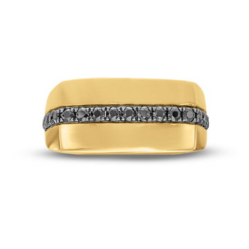 Simon G. Black Diamond Square Wedding Band In Platinum