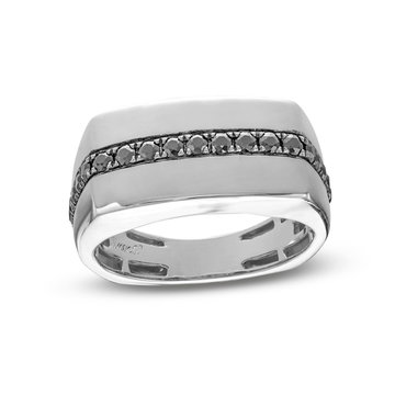 Simon G. Black Diamond Square Wedding Band In Platinum