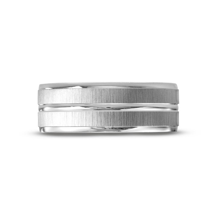 Simon G. Shimmer Matte 8mm Wedding Band In Platinum