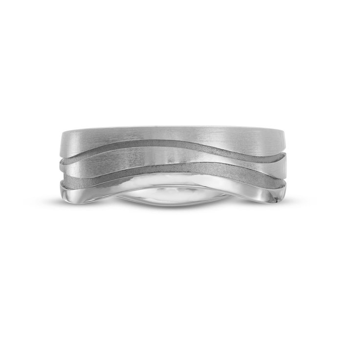 Simon G. Wave Edge Wedding Band In Platinum