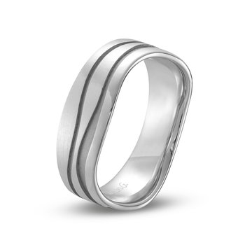 Simon G. Wave Edge Wedding Band In Platinum