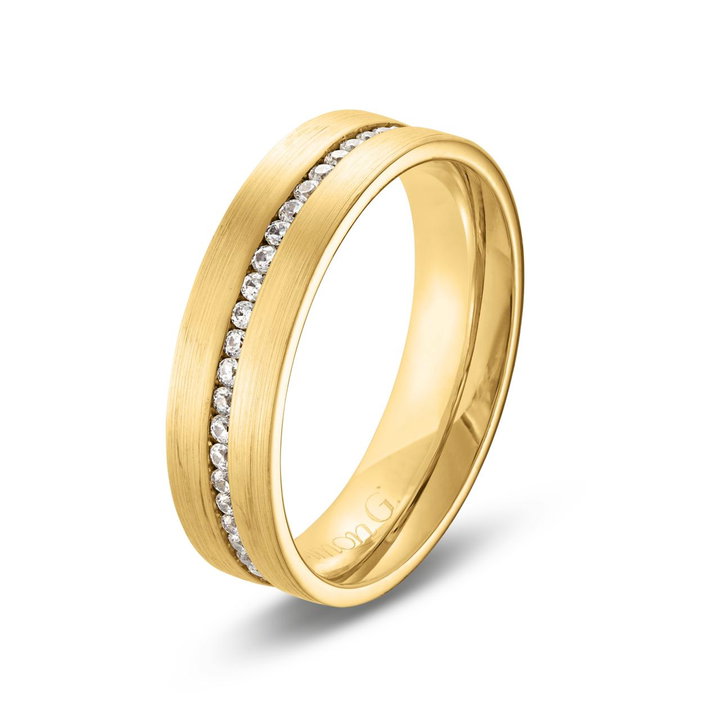 Simon G. Diamond Eternity 6mm Wedding Band In Yellow Gold 18K