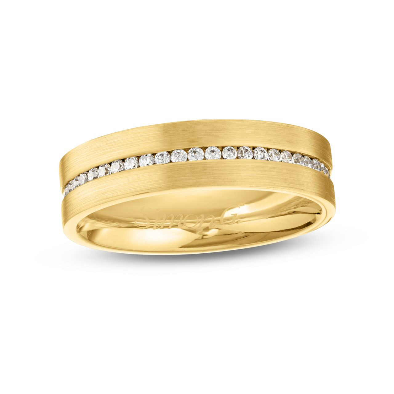 Simon G. Diamond Eternity 6mm Wedding Band In Yellow Gold 18K 2