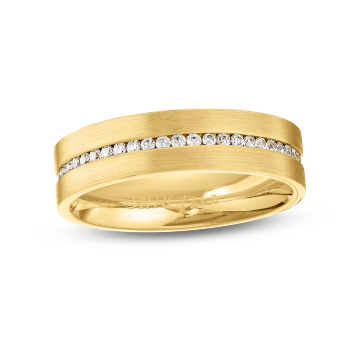 Simon G. Diamond Eternity 6mm Wedding Band In Yellow Gold 18K