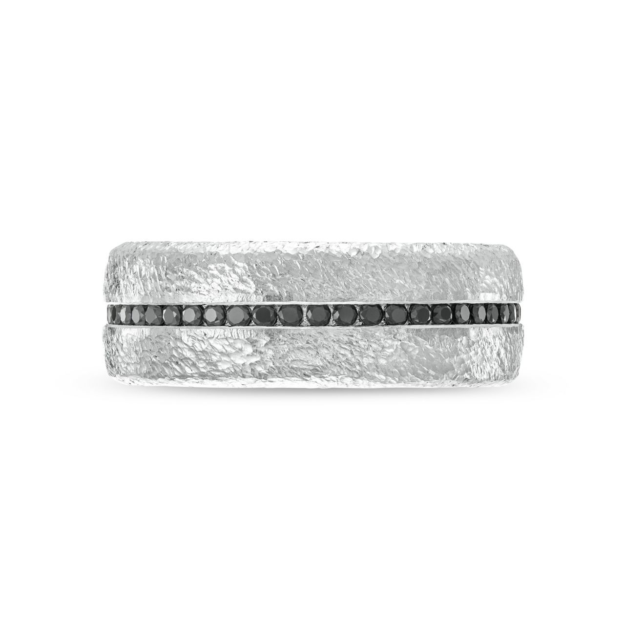 Simon G. Black Diamond Textured 8mm Wedding Band 0