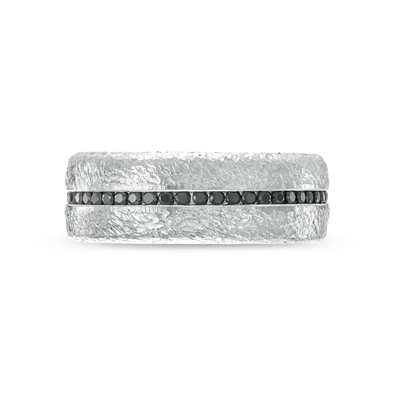 Simon G. Black Diamond Textured 8mm Wedding Band 0