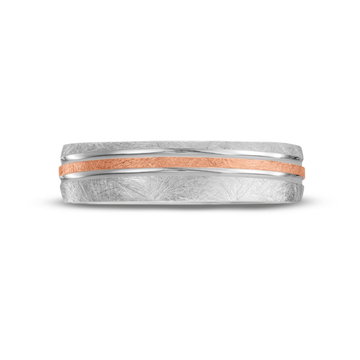 Simon G. Wire Finish Carved Line 5.5mm Wedding Band In Platinum