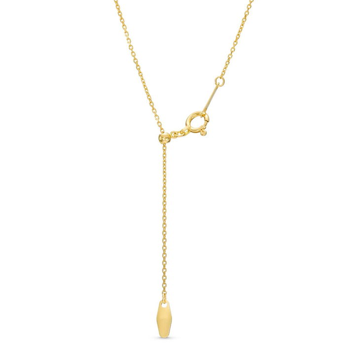Yellow Gold 18K Pearl Station Adjustable Necklace
