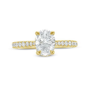 Oval Hidden Halo Engagement Setting by Adorette In Yellow Gold 14K