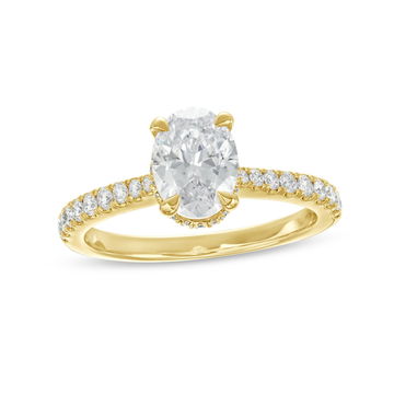Oval Hidden Halo Engagement Setting by Adorette In Yellow Gold 14K
