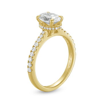 Oval Hidden Halo Engagement Setting by Adorette In Yellow Gold 14K