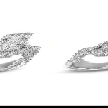 Princess Diamond Halo Twist Engagement Ring