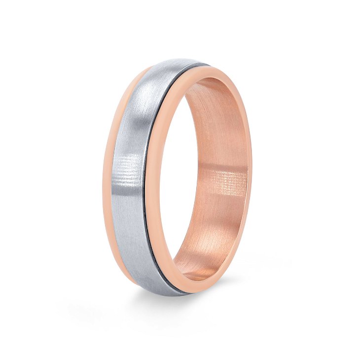 Two-Tone Matte Wedding Band