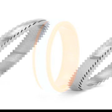 Two Tone Matte Wedding Band 2