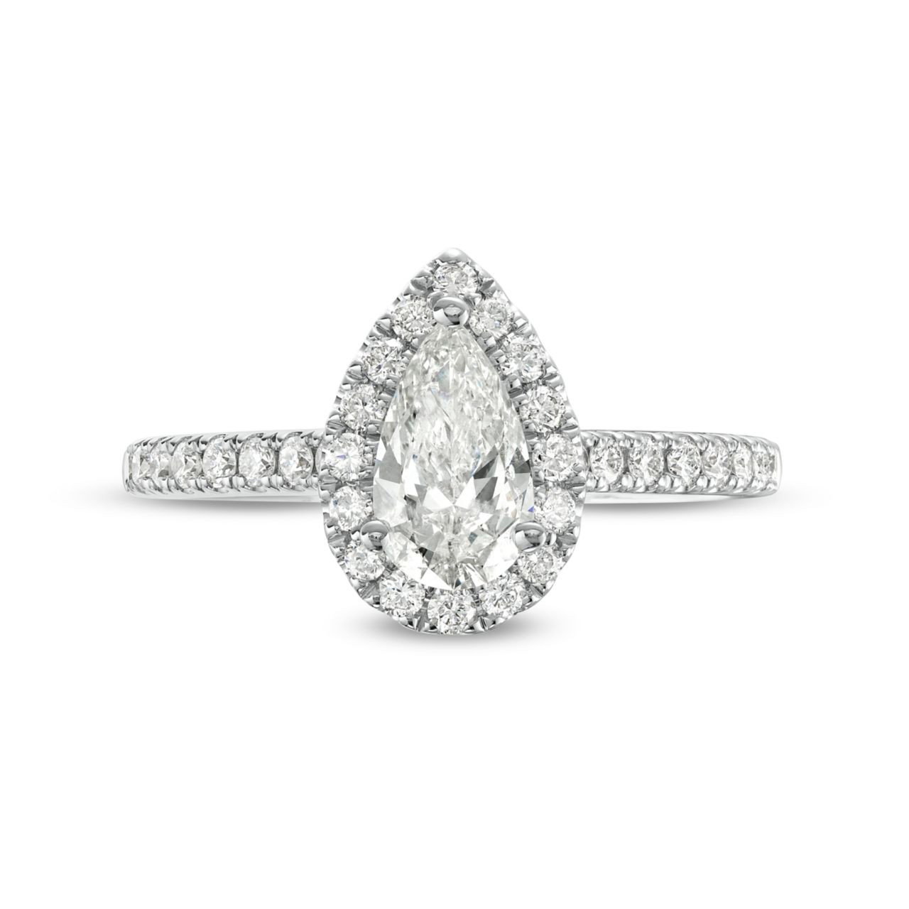 Pear Diamond Halo Engagement Ring 0