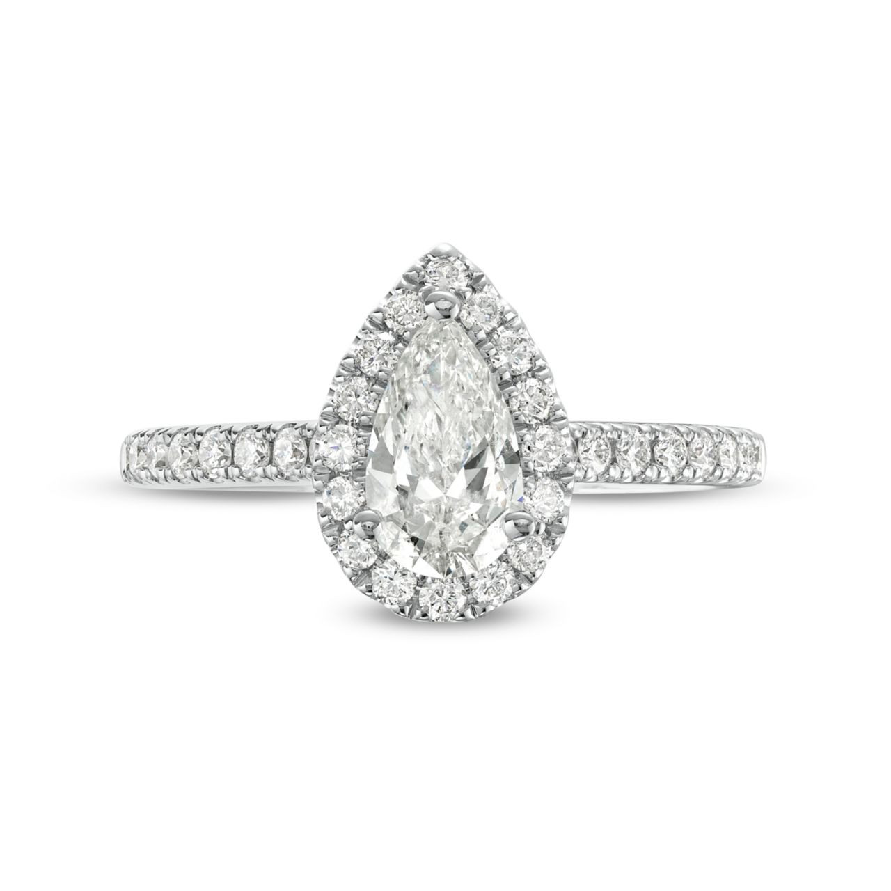 Pear Diamond Halo Engagement Ring 0
