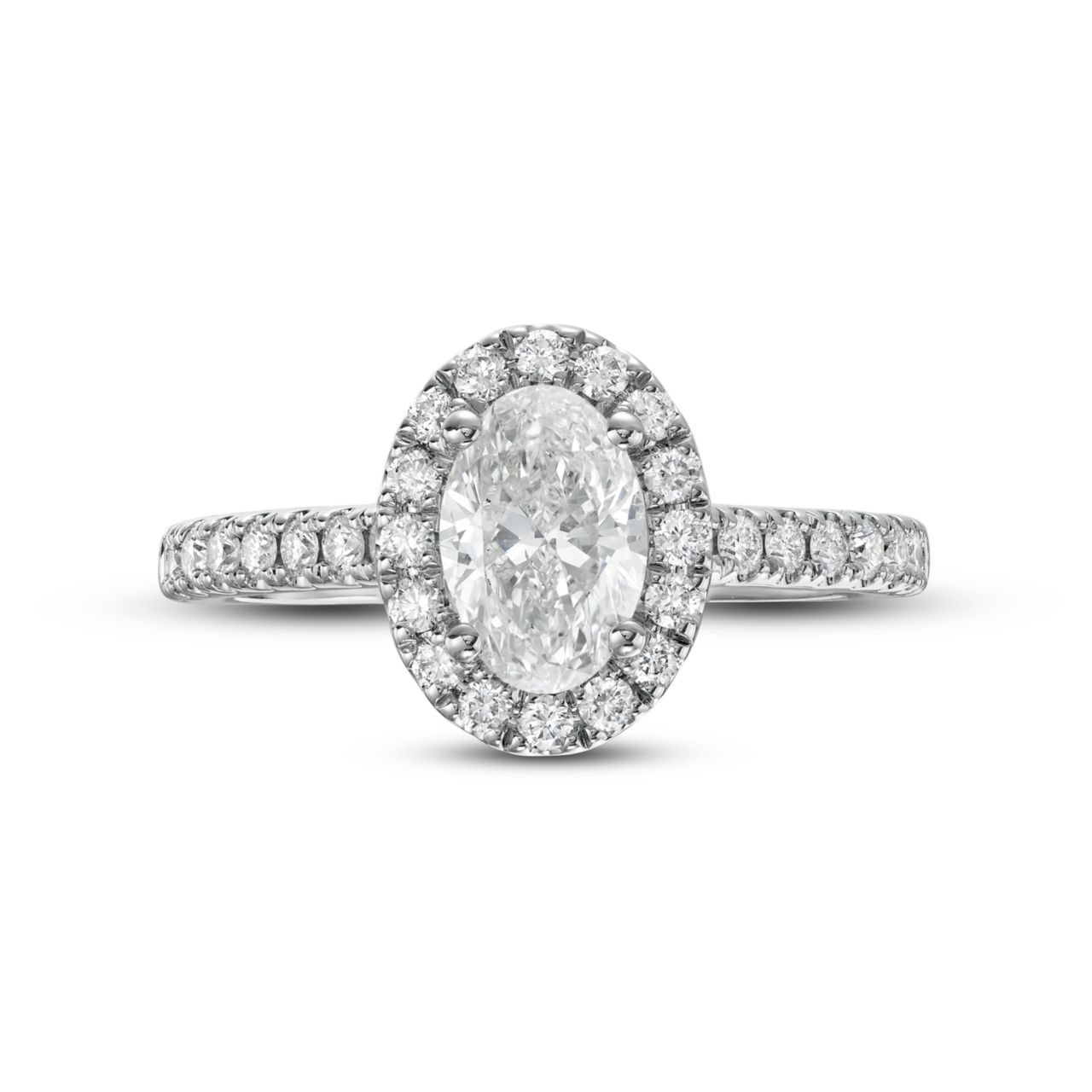 Oval Diamond Halo Engagement Ring