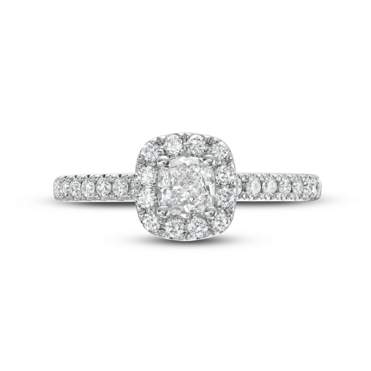 Cushion Diamond Halo Engagement Ring
